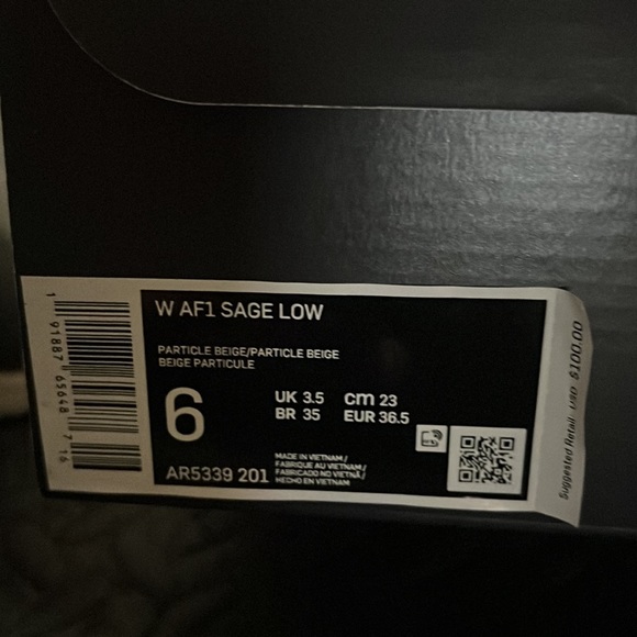 2018 Nike Air Force1 sage low. W sz 6 - Picture 5 of 11